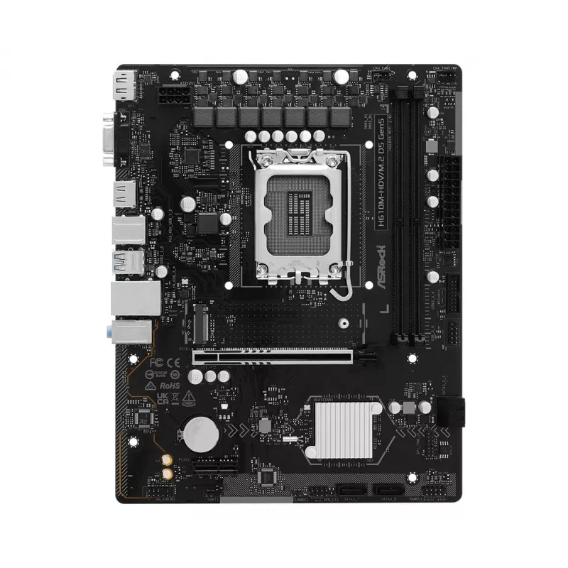 Pagrindinė plokštė ASRock H610M-HDV/M.2 D5 Gen5 (LGA1700, mATX, DDR5, PCIe 5.0)