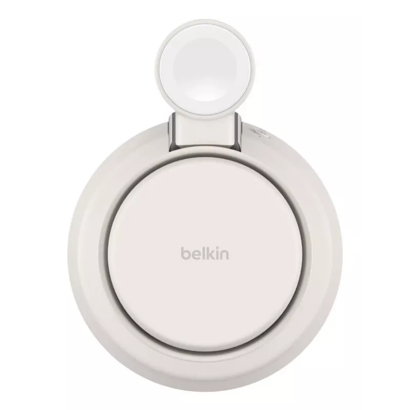 Belaidis USB įkroviklis Belkin Qi2 WIZ040KQSD — 25 W, USB maitinimas, 1,5 m laidas, baltas, skirtas išmaniajam telefonui, išmaniajam laikrodžiui, ausinėms, fitneso apyrankei