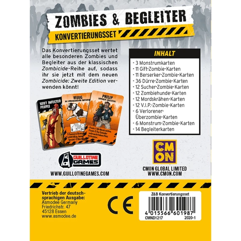 Zombicide 2. Edition - Zombiai ir palydovai, stalo žaidimo konvertavimo rinkinys