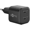 Sieninis įkroviklis GOOBAY 75333 – universalus vidinis AC USB-C įkroviklis, 2x USB-C, 35 W, juodas