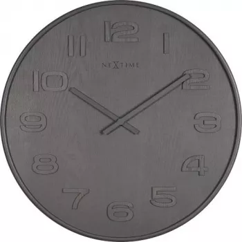 NeXtime klok 3095gs Wood Wood Big, Ø52,8 cm, sieninis, pilkas