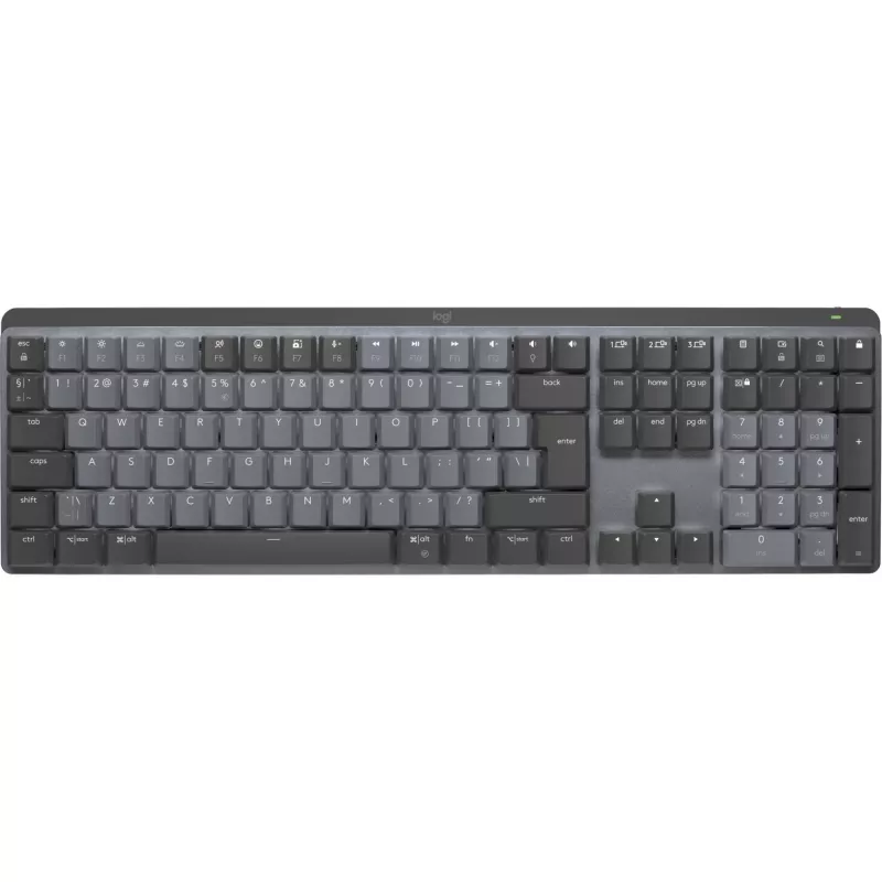 Logitech MX Mechanical belaidė klaviatūra RF Wireless Bluetooth QWERTY US International Graphite Grey