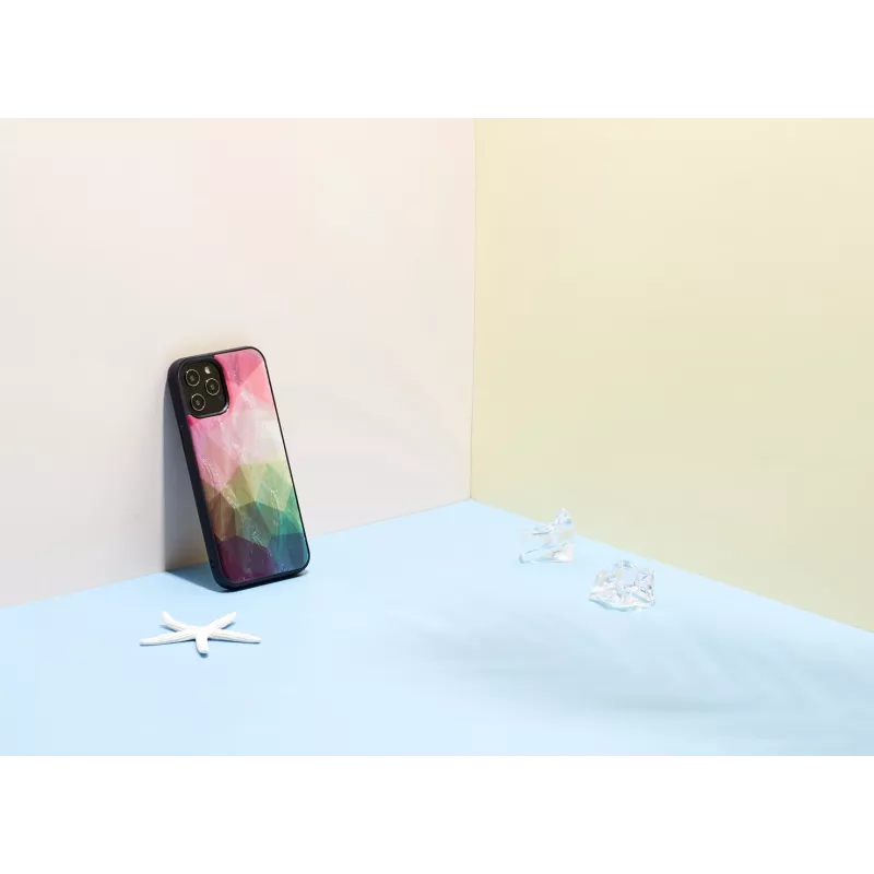 iKins apsauginis dėklas Apple iPhone 12 Pro Max — vandens gėlės raštas, juodas