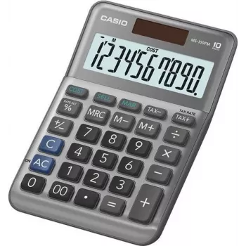 Pagrindinis skaičiuotuvas Casio MS-100FM, 10 skaitmenų, pilka