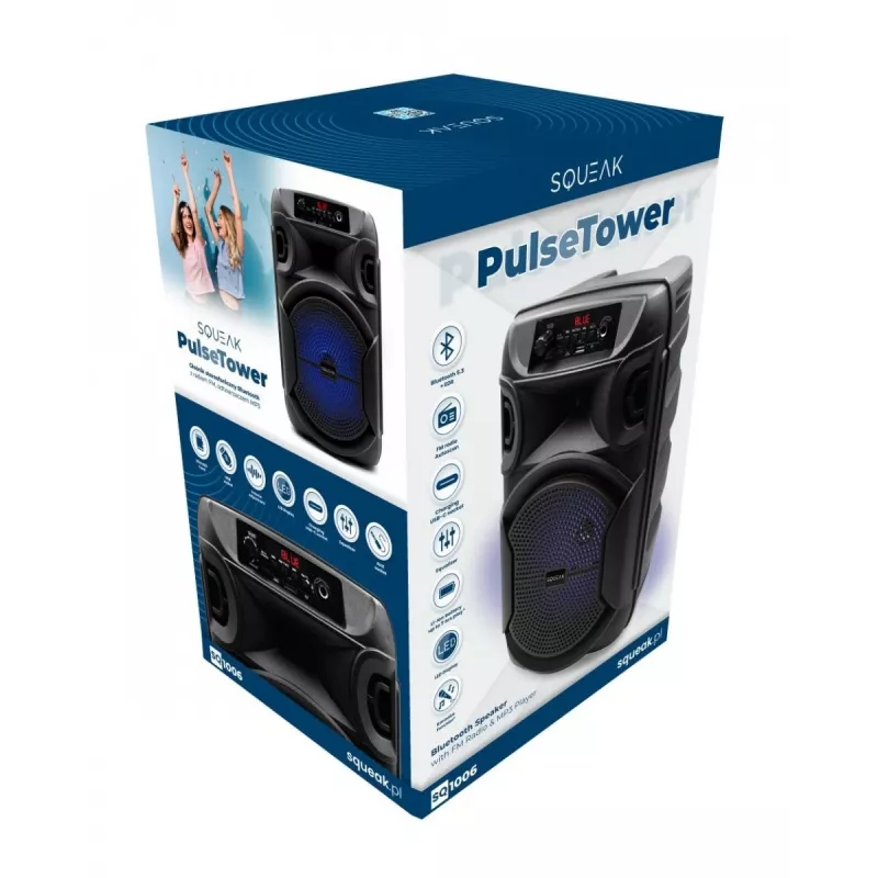 Belaidis garsiakalbis Bluetooth 5.3 SQUEAK PULSETOWER SQ1006