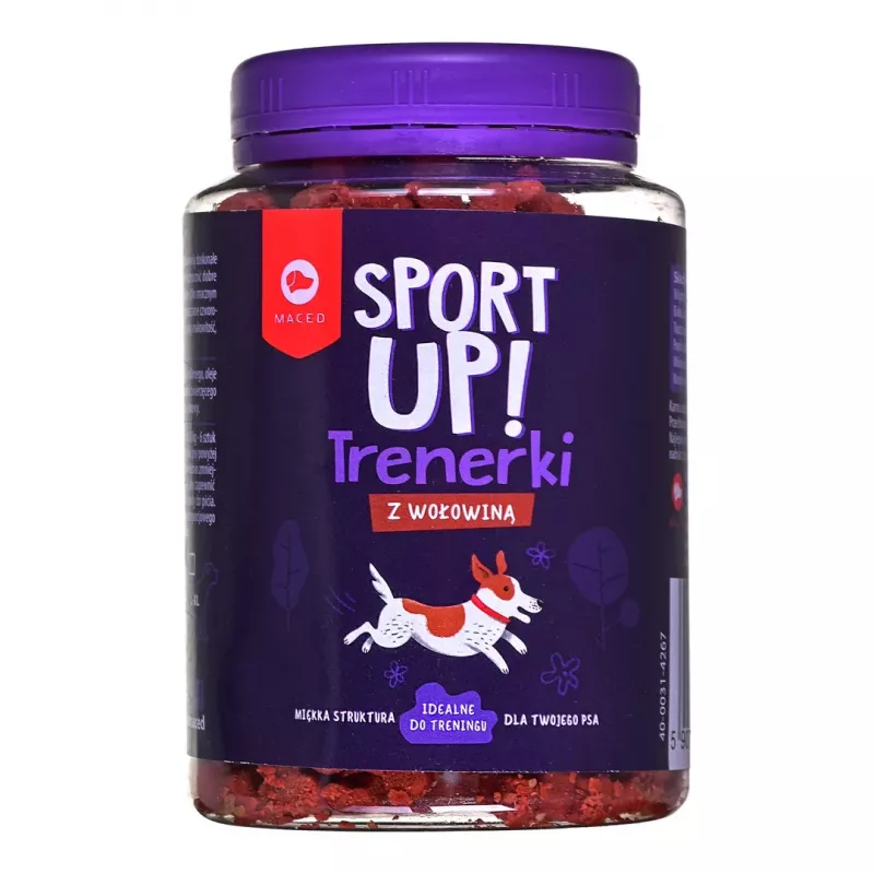 Dresūros skanėstai šunims MACED Sport Up! Beef 300 g – jautienos skonio užkandžiai treniruotėms