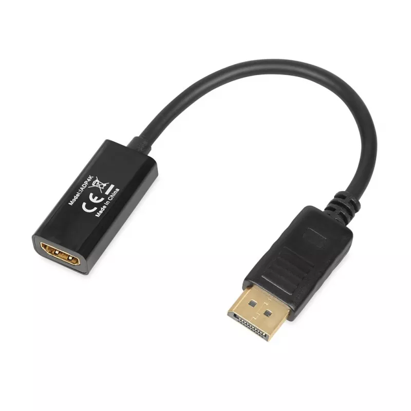 Adapteris DisplayPort į HDMI IBOX iadp4k — DisplayPort (vyriškas) į HDMI (moteriškas), tiesūs jungtys, 4K palaikymas, sidabrinis