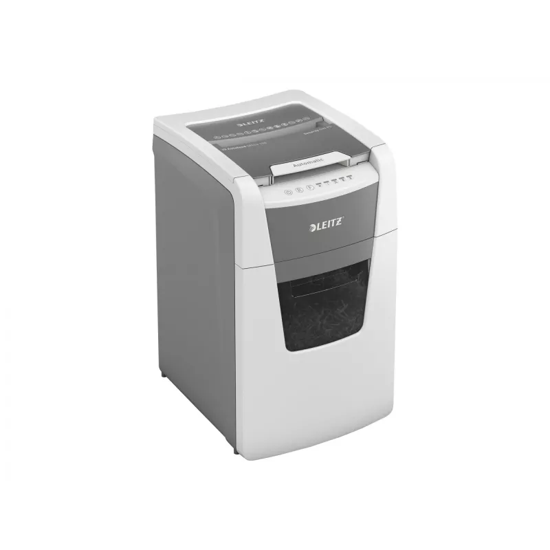 Leitz IQ Autofeed Office 150 automatinis popieriaus smulkintuvas P4, kryžminis pjovimas, 22 cm, 4 x 30 mm, 44 l, 350 lapų, 55 dB