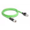 Tinklo kabelis DeLOCK M12 X-coded 8 kontaktų kištukas į RJ45 kištuką PUR (TPU) 1 m