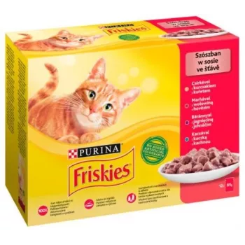Friskies Mix mėsa - šlapias kačių ėdalas - 12 x 85 g