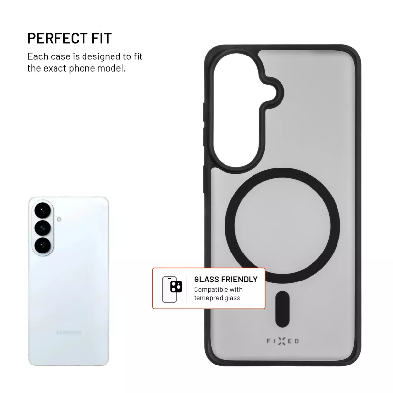 Fixed MagMisty | Galinis dangtelis | Samsung Galaxy S26 | Polikarbonatas/TPU | Juoda
