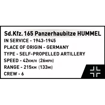 Konstruktorius Cobi Panzehaubitze Hummel 1118 dalių modelio rinkinys