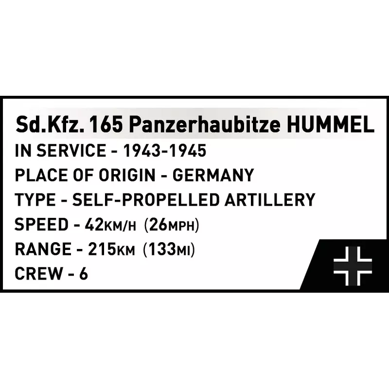 Konstruktorius Cobi Panzehaubitze Hummel 1118 dalių modelio rinkinys