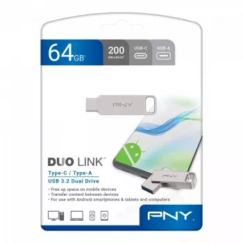USB atmintinė PNY 64 GB USB Type-A USB Type-C DUO LINK