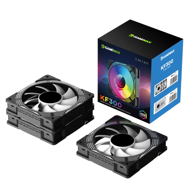 Gamemax KF300 BK ventiliatorius korpusui, juodas