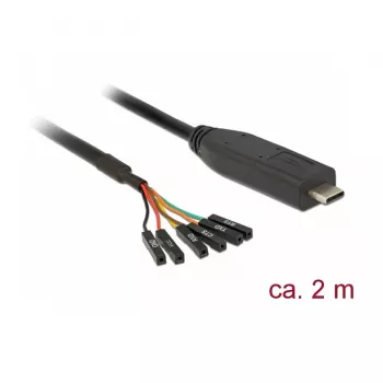 Serijinis kabelis DeLOCK 63946 USB 2.0 Type-C 2m juodas