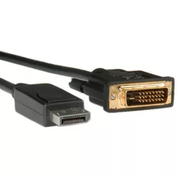 ROLINE vaizdo kabelis DisplayPort (vyriškas) – DVI-D (vyriškas) 1 m (DisplayPort 1.1) su fiksavimo varžtais, juodas (11.04.5771)