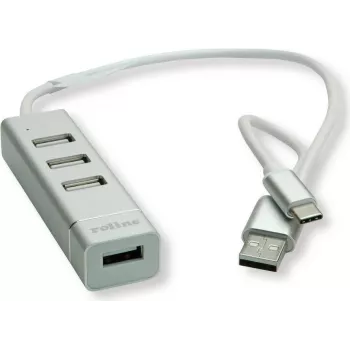 ROLINE 14.02.5037 USB 2.0 sąsajų šakotuvas 480 Mbit/s sidabrinis - baltas (14.02.5037)