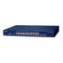 Valdomas jungiklis PLANET 3 lygio 24 prievadų 10/100/1000T Gigabit Ethernet 1U