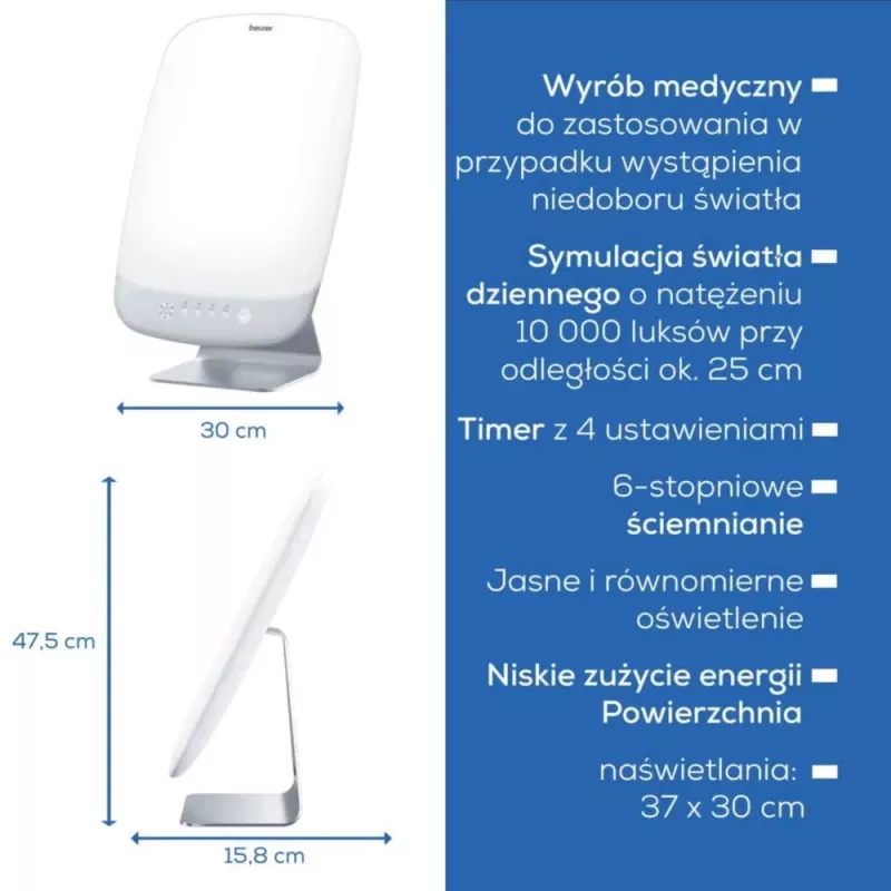 Šviesos terapijos lempa Beurer TL95 (modelis 60844) LED 10 000 liuksų