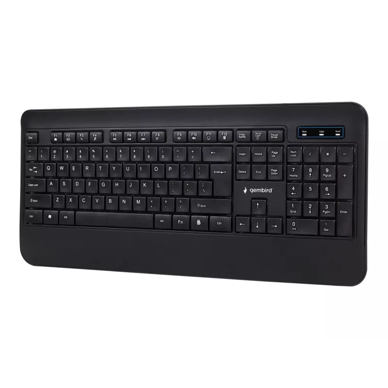 GEMBIRD KB-UML-03 belaidė multimedijos klaviatūra su apšvietimu, USB, juoda