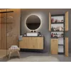 Vonios spintelė Top e Shop NEL 1K DK ANT/ART KP — grafitas/ąžuolas, laisvai pastatoma, 5 lentynos, 600×300×1740 mm