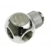 Bitspower Adapter T-Splitter G1/4 colio AG į 2x G1/4 colio IG - Sukamas, TII, Sidabrinis Blizgus