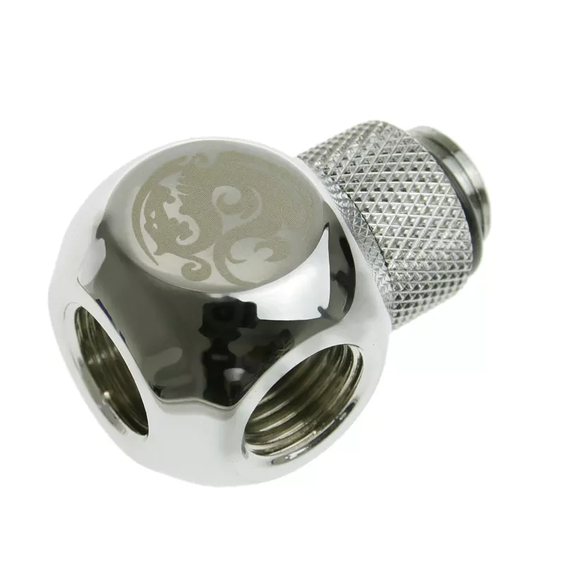 Bitspower Adapter T-Splitter G1/4 colio AG į 2x G1/4 colio IG - Sukamas, TII, Sidabrinis Blizgus