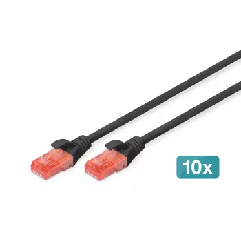 Tinklo kabelis Digitus CAT 6 U/UTP 0,5 m RJ-45 Juodas