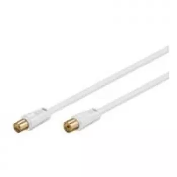 Wentronic Goobay anteninis laidas, 100% ekranuotas, auksuotas, baltas, 10 m – koaksialinis kištukas / lizdas (67281)