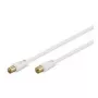 Wentronic Goobay anteninis laidas, 100% ekranuotas, auksuotas, baltas, 10 m – koaksialinis kištukas / lizdas (67281)