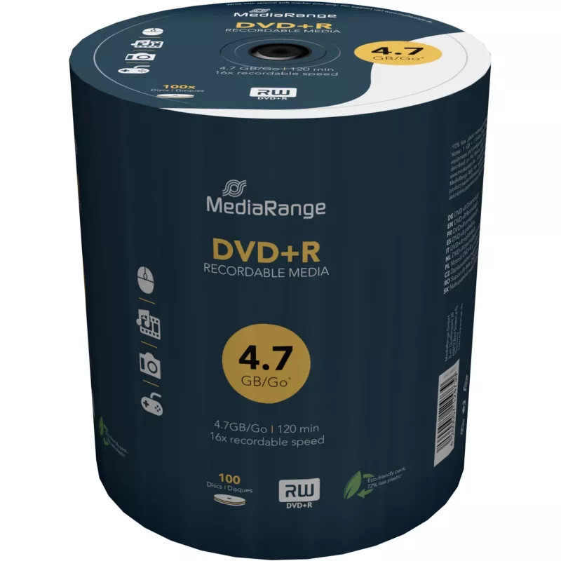 MEDIARANGE 100 vnt. DVD+R - 4,7 GB (120 min.) 16x