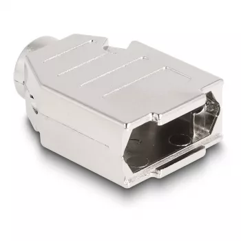 Kabelio gaubtas DELOCK D-Sub 9 kontaktų (vyriškas/moteriškas) sidabrinis plastikinis, 31×46×16 mm