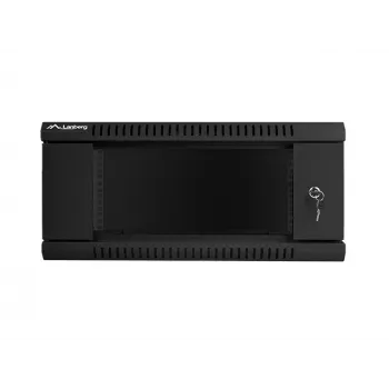 Sieninis stelažas LANBERG WF01-6404-10B 4U 19 colių 600×450×285 mm IP20 juodas, 60 kg talpa