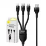 USB laidas Baseus SUP0003351 1,2 m USB A / USB C – Micro USB-A – Lightning juodas