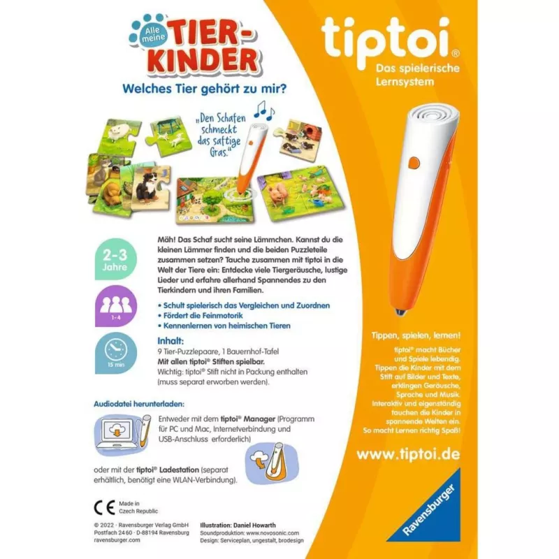 Stalo žaidimas Ravensburger tiptoi Alle meine Tierkinder