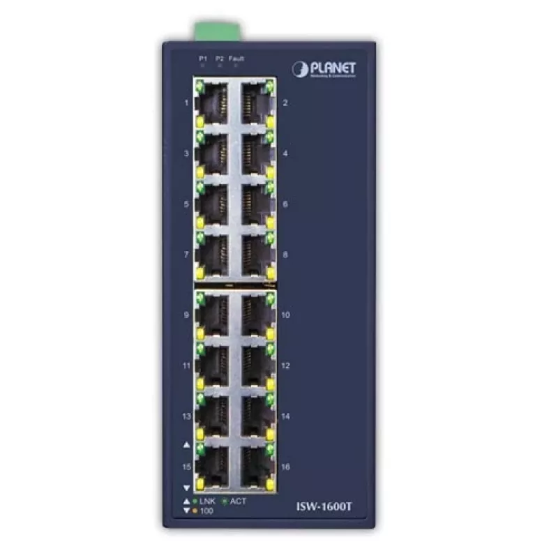 PLANET ISW-1600T tinklo jungiklis Nevaldomas Fast Ethernet (10/100) Mėlynas