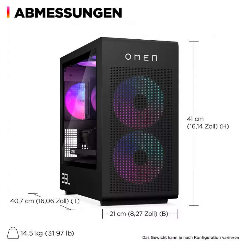 HP OMEN 35L GT16-0065ng AMD Ryzen™ 7 8700F žaidimų kompiuteris