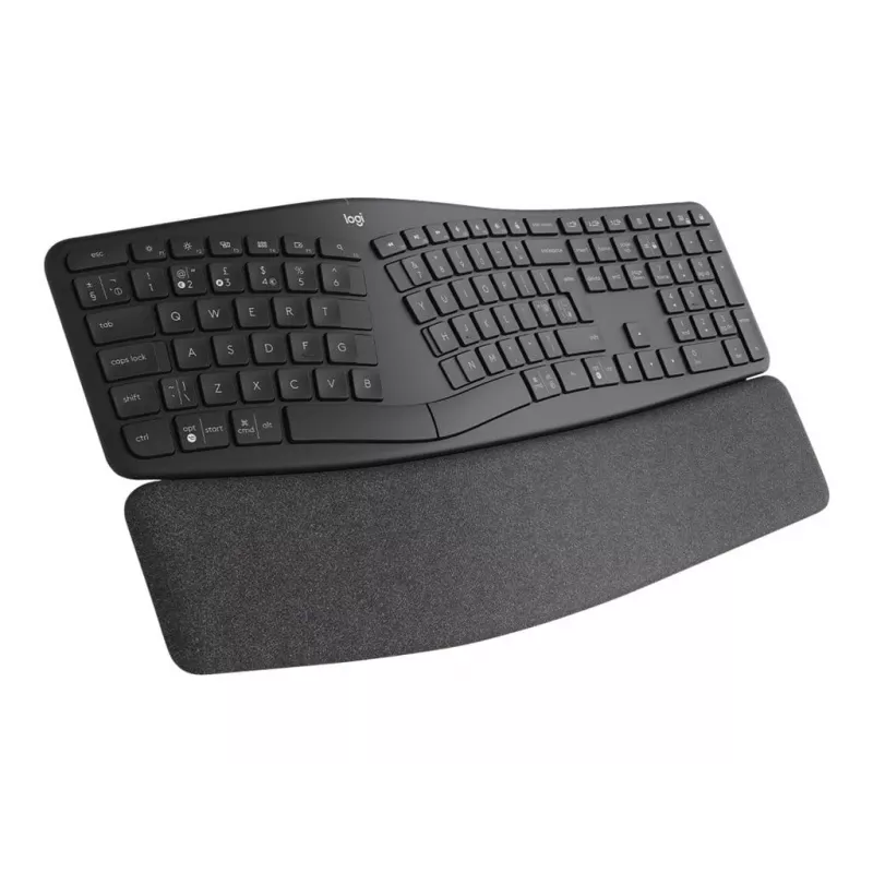 Logitech ERGO K860 – belaidė klaviatūra, 2.4 GHz, Bluetooth 5.0, QWERTY GB, grafito spalva