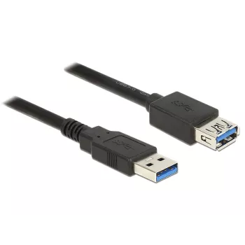 USB 3.2 Gen 1 ilginimo laidas, USB-A kištukas > USB-A lizdas (juodas, 2 metrai, SuperSpeed)