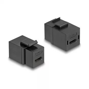 DeLOCK Keystone modulis USB 2.0 Type-C moteriškas-moteriškas juodas