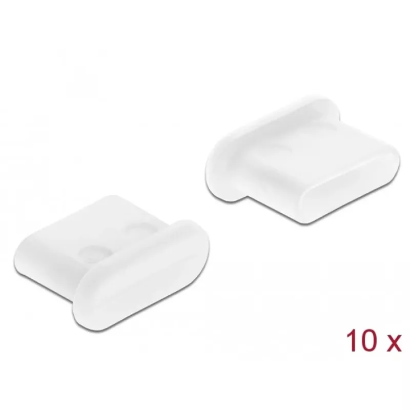 Dulkių dangtelis USB Type-C moteriškai jungčiai DeLOCK 64095 10 vnt balti