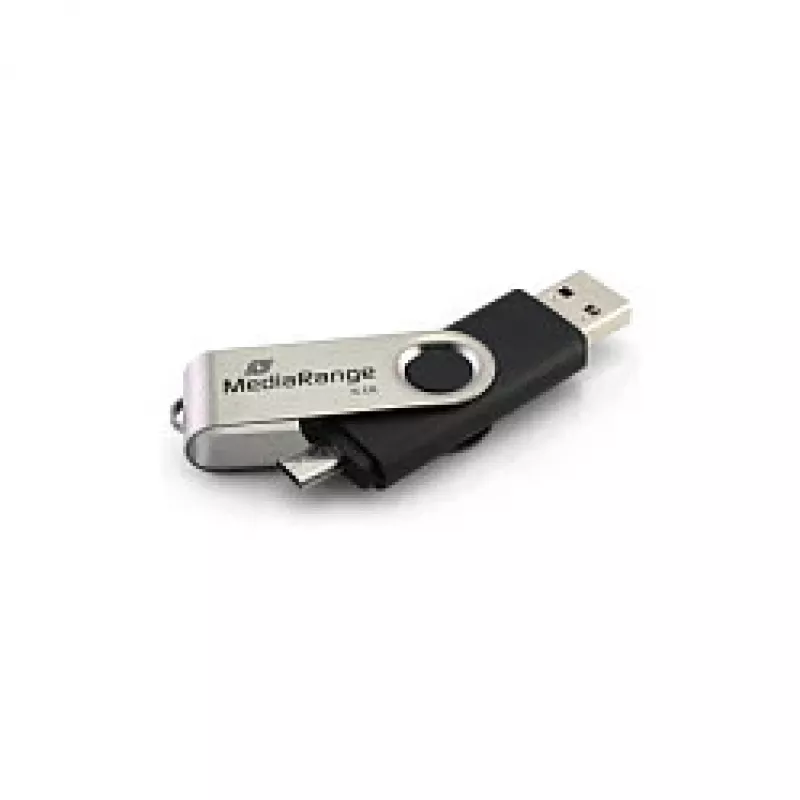 MediaRange MR932 - USB atmintukas - 32GB - USB 2.0 / micro USB - juodas/sidabrinis (MR932-2)