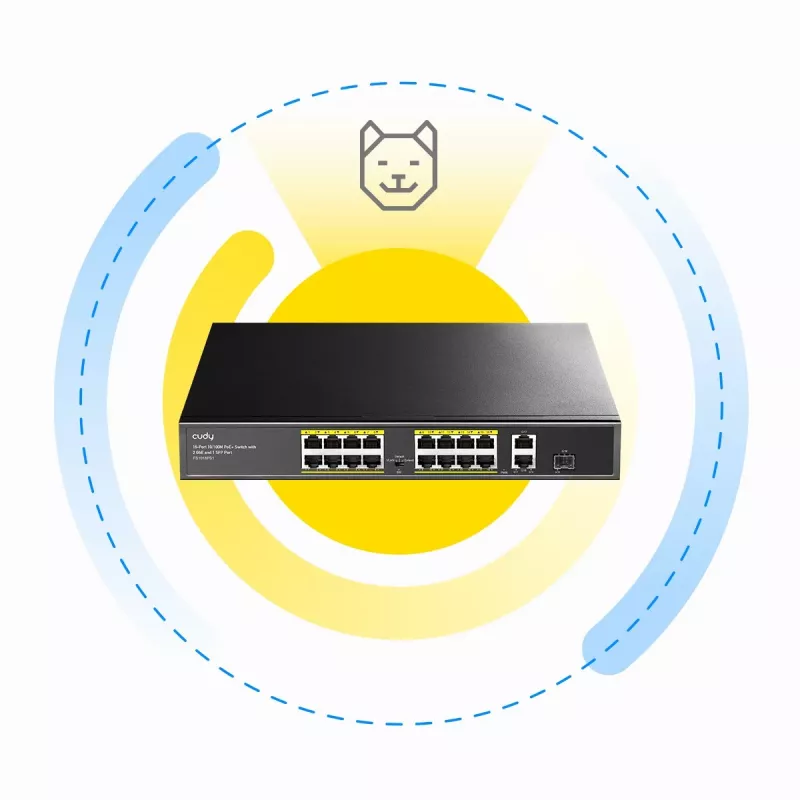 Cudy FS1018PS1 tinklo jungiklis 18 Fast Ethernet prievadų su PoE