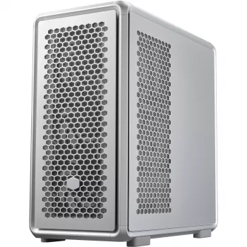 PC korpusas Cooler Master MasterFrame 600 Midi bokštas sidabrinis — ATX/Micro-ATX/ITX, grūdintas stiklas, palaiko 3x140 mm priekinius ventiliatorius