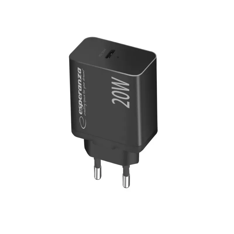 Maitinimo adapteris ESPERANZA EZC104K 20W juodas, USB įkroviklis