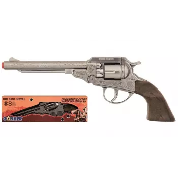 Pulio Cowboy revolveris GONHER 88/0 – metalinis žaislinis pistoletas su 8 šūvių būgneliu