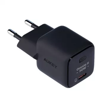 Sieninis įkroviklis Aukey PA-B1L USB-C 30W Juodas