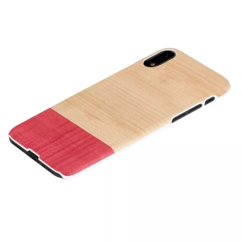 Dėklas iPhone XR man and wood miss match white – natūralaus medžio nugara