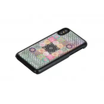 Dėklas iKins iPhone XS / XS S — Flower Garden dizainas, juodas